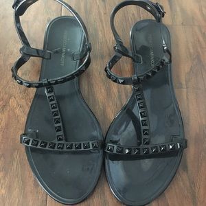 Rebecca Minkoff Black Jelly Sandals